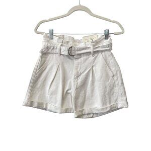 ANA A New Approach Midi Short Size 2 Belted High Rise Denim White Minimalist NEW